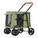 Dog Pram Pushchair Large Pet Stroller for Large Dogs, Luxury Dog Stroller 4 Wheel Pet Travel Carrier Carriage Foldable Strolling Cart Pet Strollers for Cat, Dog and More (Color : Green)