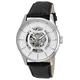 INVICTA Men's Automatic Watch with White Dial Analogue Display and Black Leather Strap 22594