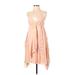 Wilfred Casual Dress - Mini Plunge Sleeveless: Pink Solid Dresses - Women's Size Medium