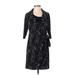 Robbie Bee Casual Dress Cowl Neck 3/4 Sleeve: Black Dresses - Women's Size Small