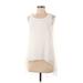 Calvin Klein Sleeveless Blouse: White Solid Tops - Women's Size X-Small