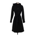 Kate Spade New York Wool Coat: Knee Length Black Print Jackets & Outerwear - Women's Size X-Small