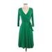 Janette Fashion JOHN 3:16 Casual Dress - Midi: Green Solid Dresses - Women's Size Medium