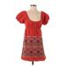 Corey Lynn Calter Casual Dress - Mini Scoop Neck Short sleeves: Red Dresses - Women's Size 4