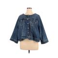 Torrid Denim Jacket: Short Blue Print Jackets & Outerwear - Women's Size 5X Plus