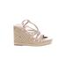 Torrid Wedges: Slip-on Platform Bohemian Ivory Solid Shoes - Women's Size 7 1/2 Plus - Open Toe