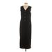 Talbots Casual Dress - Shirtdress V-Neck Sleeveless: Black Solid Dresses - Women's Size 10