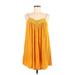 Forever 21 Contemporary Casual Dress - Mini V-Neck Sleeveless: Yellow Solid Dresses - Women's Size Medium