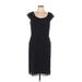 Adrianna Papell Cocktail Dress - Sheath Scoop Neck Short sleeves: Black Solid Dresses - Women's Size 12