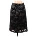 Anna Sui Casual Skirt: Black Floral Bottoms - Women's Size 4