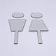 Toilet sign Toilet Men,Women Sign Acrylic 3d Mirror Wall Sticker Door Home Decoration Clear guidance (Silver 25cm (10 in) height) (Silver 20cm (8 in) height)