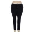 1822 Denim Jeggings - High Rise Skinny Leg Boyfriend: Black Bottoms - Women's Size 24 - Black Wash