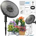 TRJZWA Solar Irrigation System Kit,2024 New Solar Garden Irrigation System DIY Automatic Watering System,2200mAh Solar Drip Irrigation System with 15 Drippers/15m Watering Hose/Early Warning Function