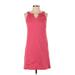 Ann Taylor Casual Dress - Mini V Neck Sleeveless: Pink Solid Dresses - Women's Size 2