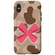 Hülle für iPhone X/XS Camouflage-Telefon mit rosa Schleife, Wüstentarnung