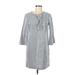 Draper James Casual Dress - Mini Crew Neck 3/4 sleeves: Blue Print Dresses - Women's Size 6