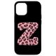 Hülle für iPhone 15 Pro Buchstabe Z Gepardenmuster Leopardenmuster Rosa Initiale Zebra Matching