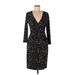 Anne Klein Cocktail Dress - Sheath Plunge 3/4 sleeves: Black Dresses - Women's Size 6