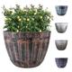 SG Traders Large Barrel Planter, Garden Plant Pot, Heavy Duty Half Barrel for Outdoors, Flower Herb Tree, Container with Drainage Holes, Large Plant Pots Garden, Beijing Barrel Gold, D 52cm x H38cm