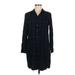 Banana Republic Factory Store Casual Dress - Mini Collared 3/4 sleeves: Black Plaid Dresses - Women's Size 6