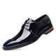 New Formal Dress Shoes for Men Lace Up Derby Shoes Square Toe PU Leather Non Slip Rubber Sole Anti-Slip Classic (Color : Blue, Size : 7 UK)