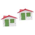 POPETPOP 2 Pcs Simulation House Model Imitated House Crafts Simulated House Decor Architecture Model Desk Topper Farm Playset Mini Cottage House Miniatures Kit Small House Sand Table Child