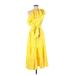 Lisa Marie Fernandez for Target Casual Dress - Midi One Shoulder Sleeveless: Yellow Polka Dots Dresses - Women's Size X-Small