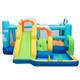 GYMAX Kids Bouncy House, Inflatable Jumping Castle with Climbing Wall, Ball Pit & Basketball Hoop, Indoor Outdoor Slide Bouncer for Garden Backyard (7 in 1 without Blower)