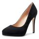 Castamere Women's Platform High Heels Fashion Slip-On Stilettos Court Shoes 4.7IN Heel Black Suede Pumps UK 3.5