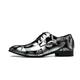 Ninepointninetynine Formal Shoes for Men Lace Up Patent Leather Derby Shoes PU Leather Block Heel Non Slip Anti-Slip Rubber Sole Slip Resistant Party (Color : Grau, Size : 8 UK)