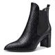 Castamere Women's Chunky Block Heels Chelsea Boots Slip-on Ankle Fashion Stretch Booties 2.9IN Mid Heel Black Pu Shoes UK 9.5