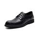 Ninepointninetynine Dress Oxford for Men Lace Up Bike Toe Crocodile Print Derby Shoes Vegan Leather Rubber Sole Non Slip Low Top Anti-Slip Classic (Color : Black, Size : 7 UK)