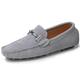 WUIWUIYU Men's Casual Slip-On Suede Penny Loafers Moccasin Driving Shoes Boat Shoes Size 7.5 Gray