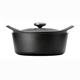 24cm Black Casserole Dish With Lid Soup Pot Casserole Dish Cast Iron With Lid 3.5L Binaural Tableware Tough Enamel Coating, Ceramic Induction And Gas Safe black