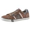 Sneaker MUSTANG SHOES, Herren, Gr. 47, braun (cognac, navy), Lederimitat, sportlich, Schuhe, mit kontrastreichen Details, Freizeitschuh, Halbschuh, Schnürschuh