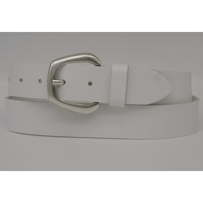 Ledergürtel ANNAMATONI, Damen, Gr. 80, weiß, Rindsleder, unifarben, casual, Gürtel, mit silberner Schließe Image