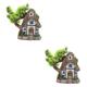 Toddmomy 2pcs Fish Tank Landscaping Tree House Tree House Decoration Underwater Tree House Shrimp Fairy Sand Garden Reptichip Animal Fish Tank Ornaments Resin Aircraft Glass