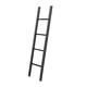 Bed Ladder for Elderly Adults/Kids, Metal Iron Twin Bunk Bed Ladder with White Hooks, for Home Bedroom Loft Apartments RV Bunk Bed (Color : Black, Size : 1.16m)