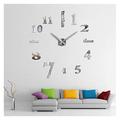 BOGAZY Wall Clock wall clock for bedroom Wall Clock 3D DIY Acrylic Mirror Stickers Wall Clocks Home Decoration Living Room Quartz Needle Wall clocks for living room (Color : Silver, Size : 24 inch)