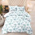 King Size Duvet Blue Flowers Anti Dust Mite Duvet - Anti Allergen Coverless Duvet - All Year Round Soft Microfiber Quilt Double Machine Washable Duvets,2 Pillowcase