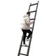 Durable Stepladders 6.3M/5.9M/5.5M/5.1M/4.7M/3.9M/3.5M/2.7M/2.3M Telescoping Ladder With Hooks, Aluminum Black Tall Telescopic Ladders With Stabiliser Bar, Loads 150Kg (Size : 2.3M/7.5Ft)