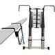 Telescoping Ladder, Multi-functional Telescopic Ladder Type A Ladder Aluminum Alloy Non-Slip Pedal Portable Pulley 330lb Load Capacity (Size : 7m/22.9ft) (5m/16.4ft)