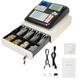 Electronic Cash Register, 48-Keys POS Casher Cash for Small Businesses, 8 Digital LED Display with Cash Drawer, Multifunction Cash Register for Retail, Restaurant Supermarket (Color : Black)