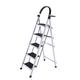 step stool Foldable Ladder Home Kitchen Closet Library Ladders, 3 4 5 Step Folding Lightweight Stepladder with Tool Shelfor Garage, Hot Tub & Indoor (Color : Black, Size : 4 Step) (Black White 5