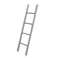 Bed Ladder for Elderly Adults/Kids, Metal Iron Twin Bunk Bed Ladder with White Hooks, for Home Bedroom Loft Apartments RV Bunk Bed (Color : Silver, Size : 1.4m)