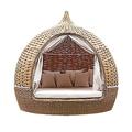 Garden Swing Chair Outdoor Rattan Woven Round Bed, Leisure Lying Bed, Courtyard Beach Terrace, Rooftop Sofa, Beach Sun Protection Bird Cage Nest Bed Porch Swings (Size : 160cm)