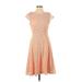 Black Label by Evan Picone Casual Dress - A-Line: Orange Dresses - Women's Size 4