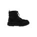 BP. Boots: Combat Chunky Heel Casual Black Solid Shoes - Women's Size 8 1/2 - Round Toe