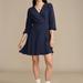 Lucky Brand Long Sleeve Dot Wrap Mini Dress - Women's Clothing Dresses Wrap Dress in Navy Dot, Size M