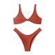 OTBEHUWJ Bikini Tie Bikini Padded Bra High Leg Bandage Push Up Bikini Set Brazilian Swimsuit Women Swimwear-brown-xl